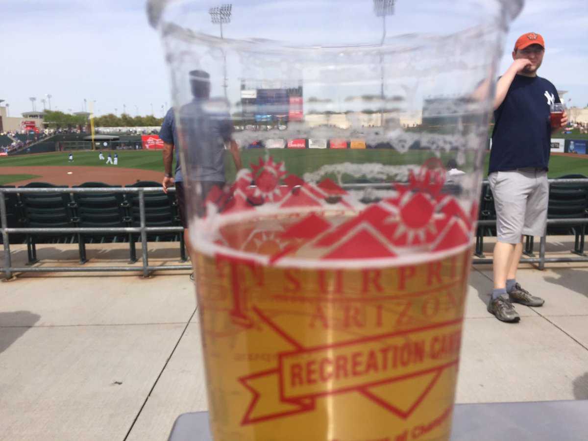 RayCasarezMusic's tweet image. @Athletics Here at Surprise. Focus of the photo represents how any beers I’ve had. Haha. #HellaSpring #HellaBeer