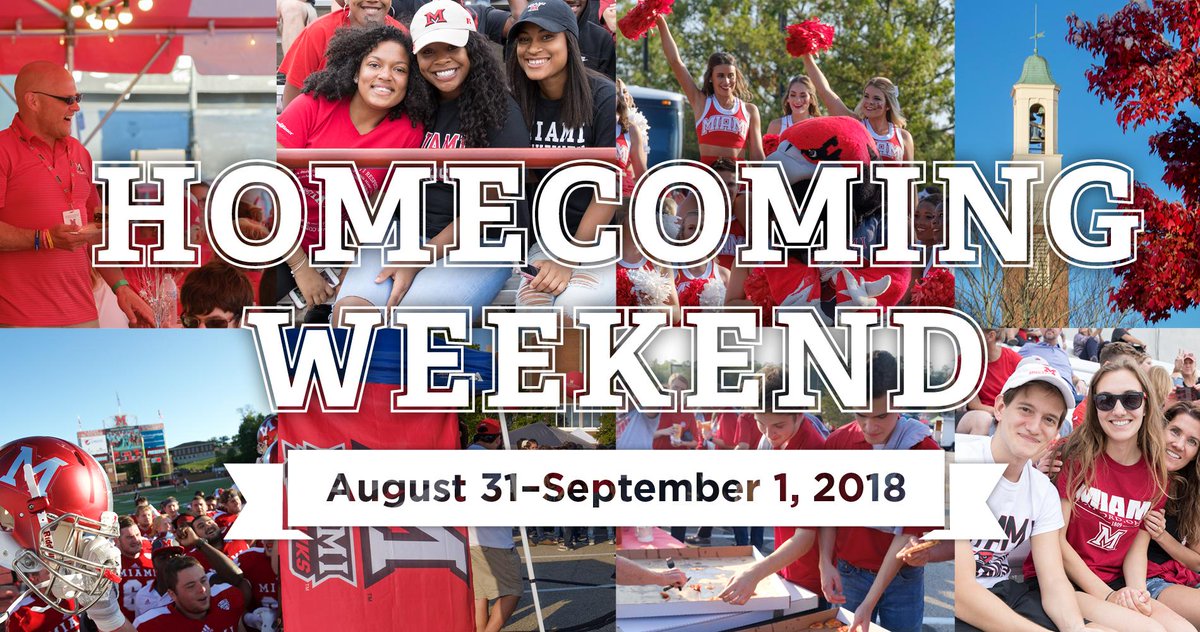 dorfmeat's tweet photo. Aug. 31-Sept. 1, 2018, is #MiamiOHHomecoming weekend! The RedHawks face the Marshall Thundering Herd at Yager Stadium on Saturday, Sept. 1. #MiamiOHAlum  - https://t.co/5fFgJmyeNC https://t.co/QsneIjmc3B