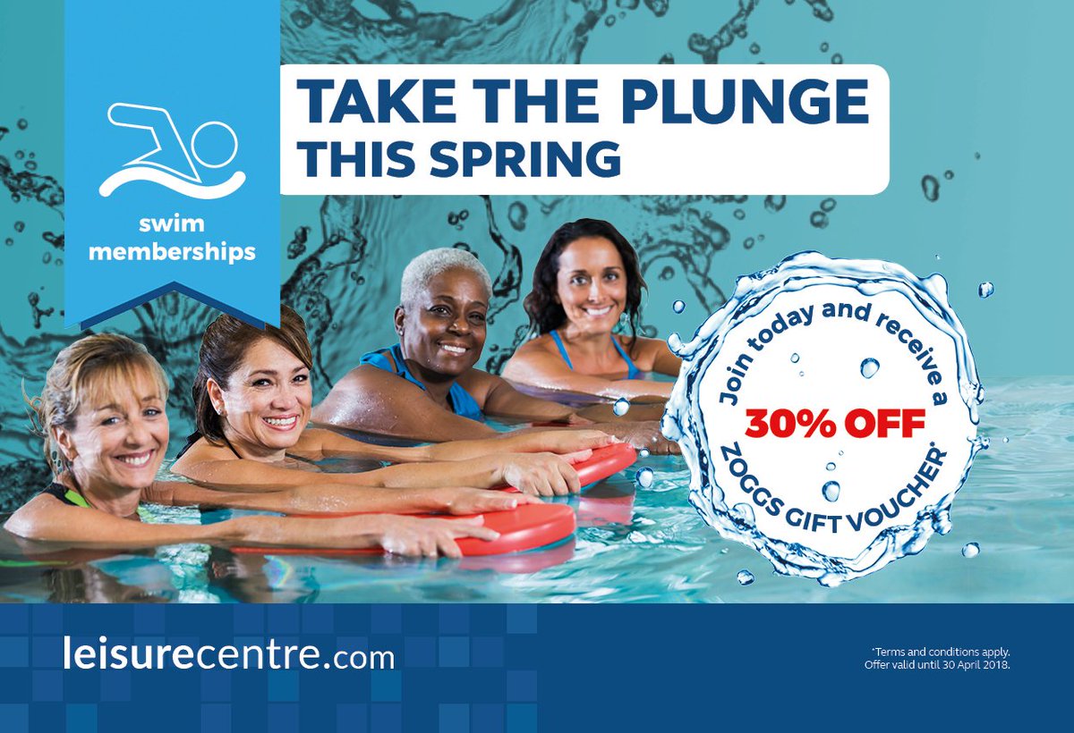 Take the plunge this March with a swimming membership! 
Join up before 30th April to get your 30% off Zoggs Gift Voucher!* 

*T&amp;C's Apply goo.gl/AzGVBp
