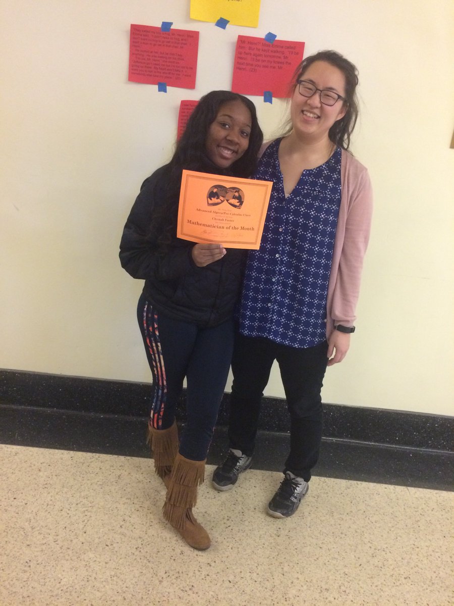 eugoogley's tweet image. Celebrating @LMSAEagles Ural Williams and Chynah Foster as mathematicians of the month for great improvement and putting their best effort in class. #CPSSTEM #iteachmath