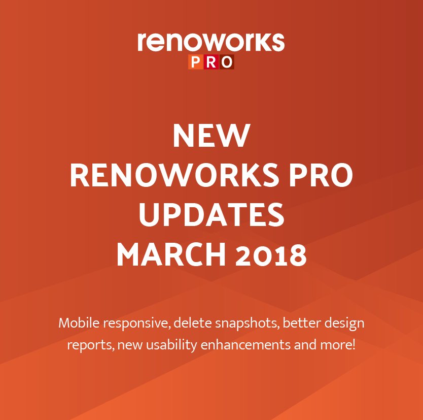 RenoworksPro's tweet photo. Wow! Been a busy 2018 so far. But we're back with some updates for our Renoworks Pro customers. Check out new features and enhancement rolling out you starting today!
Full list: https://t.co/VB0qKejlvi #contractors #homeimprovement #renotech https://t.co/0AYFPZKngJ