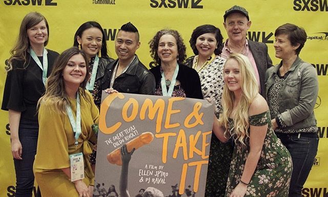 pjraval's tweet photo. Thanks to everyone who came out for the 2nd screening of @comeandtakeitdoc Last screening Sat. 7:15pm @zachtheatre #sxsw2018 #cocksnotglocks #texasshorts #gunfreeut https://t.co/15Mo9iv3DS https://t.co/yePXXgyWj5