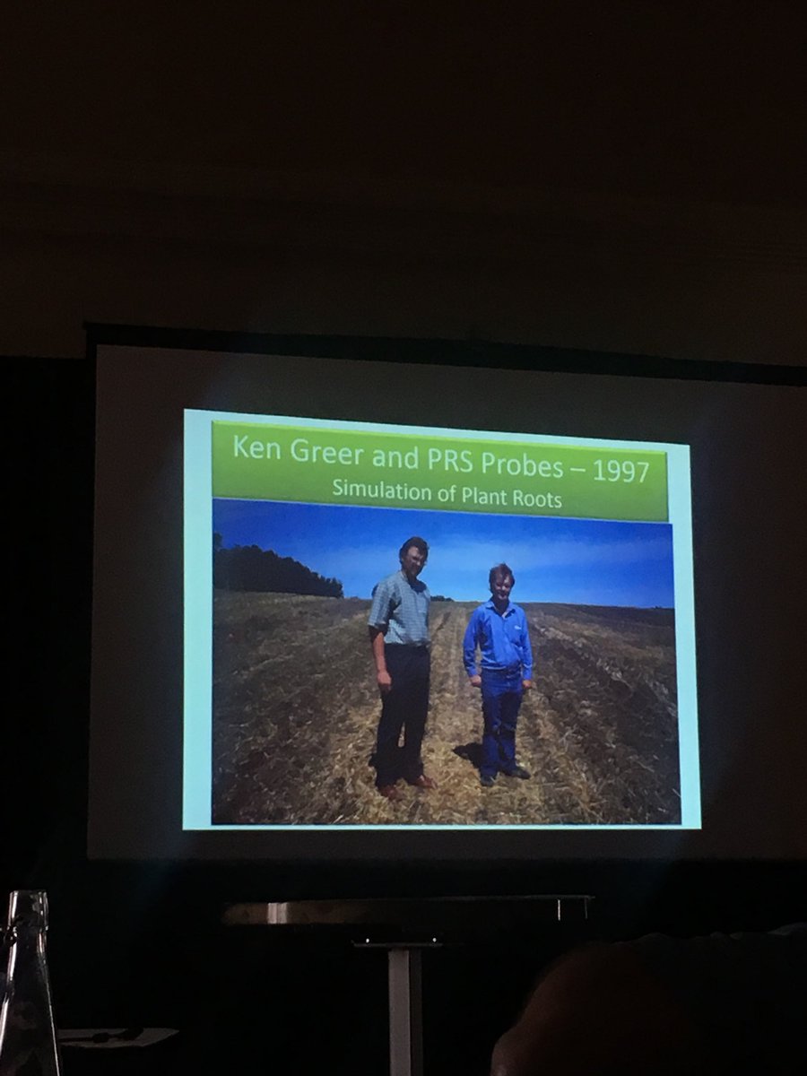 paultastad's tweet photo. A young Greer & Schoenau. Brains behind the #Cropcaster & #PRSProbes #WesternAgPDC18 #westernag20thanniversary https://t.co/Wi38ikIuZM