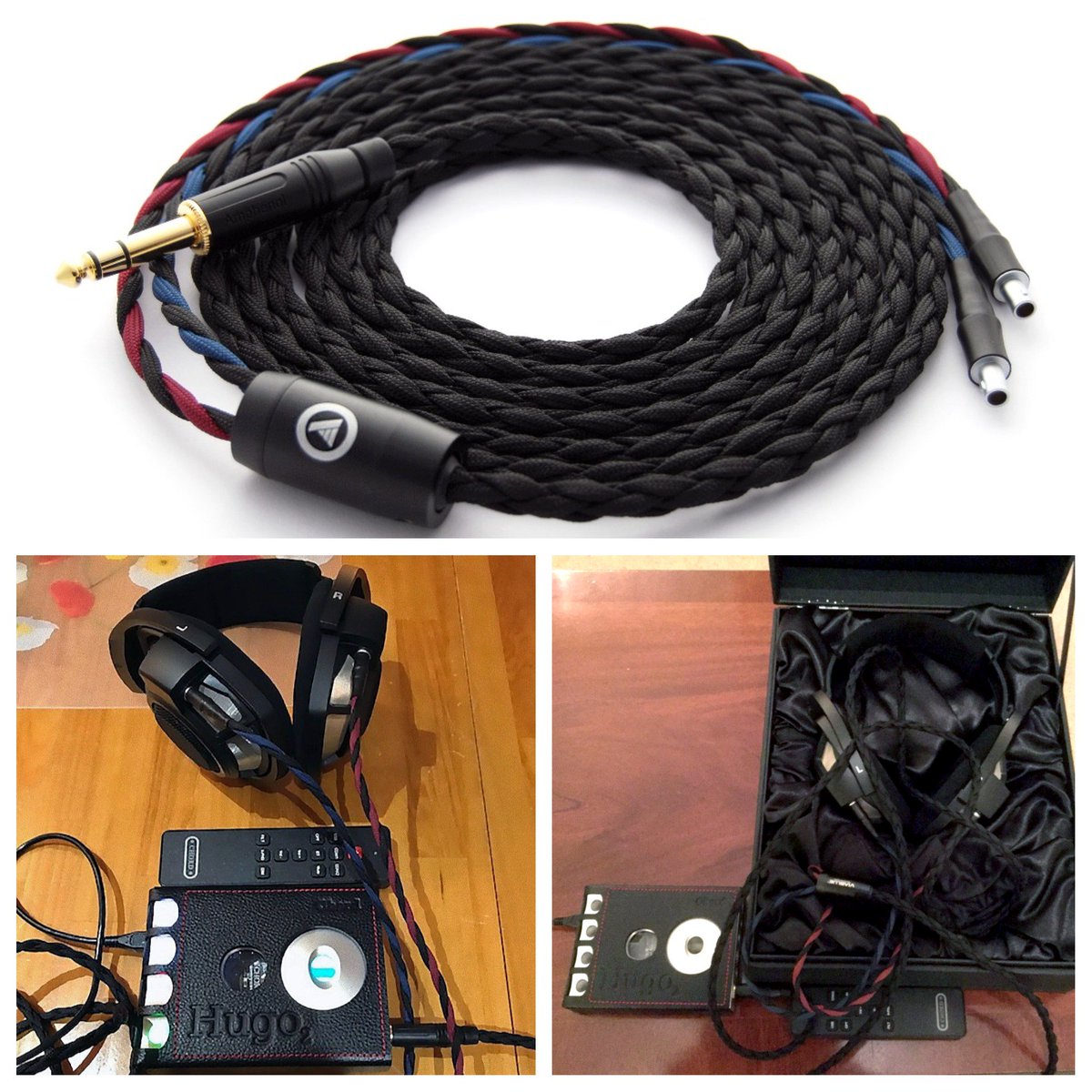Custom Dark Mongrel cable for HD800 S to Chord Hugo 2, with 6.35mm Amphenol jack and ViaBlue splitter. #sennheiserhd800s #sennheiser #hd800s #hd800 #chordelectronics #chordhugo2 #chordhugo #viablue #sennheiserhd800 #customheadphones #highendaudio #highfidelity #audiophile #headfi