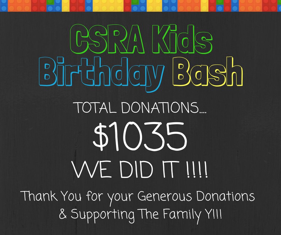 The GOAL has been met!! Thanks to your generous support...my personal campaign was FULLY FUNDED!!! On the behalf of the North Augusta Family Y...THANK YOU!!!