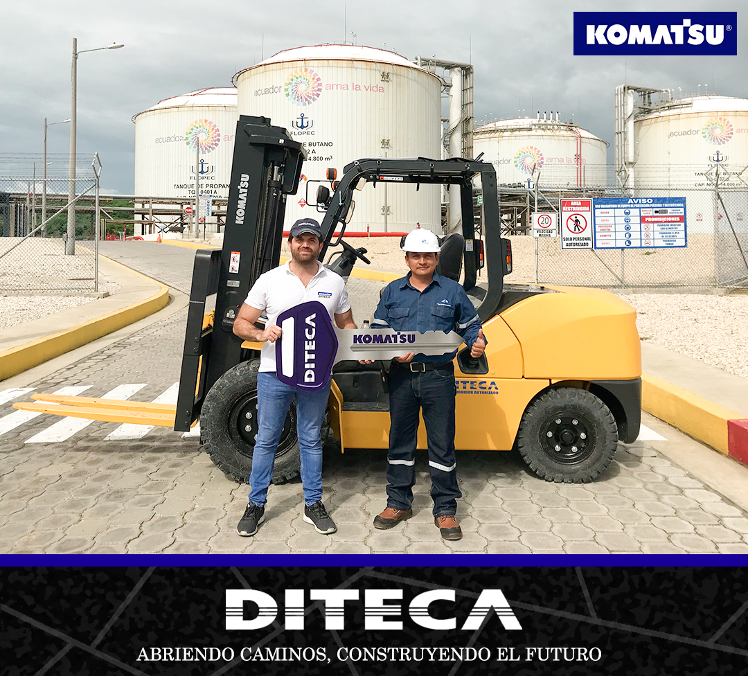 DitecaKomatsu's tweet photo. Petroecuador EP suma una nueva unidad a la terminal de gas Monteverde en la provincia de Santa Elena. Contando ahora con un montacargas japonés marca Komatsu modelo FD50AYT-10 #DITECA #KOMATSU #ECUADOR #MONTACARGAS #EQUIPO #PETROECUADOR #1700DITECA #SANTAELENA #MAQUINARIA https://t.co/K0q5WaPqxK