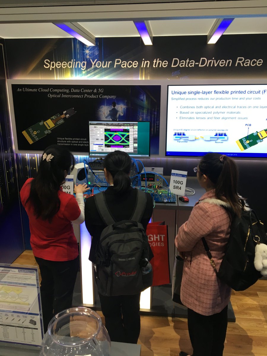 Adolite2's tweet photo. #WomeninSTEM stopping by the @Adolite2 booth at @OFCConference! #OFC18 #SpeedYourPace https://t.co/xFEhY97Oae