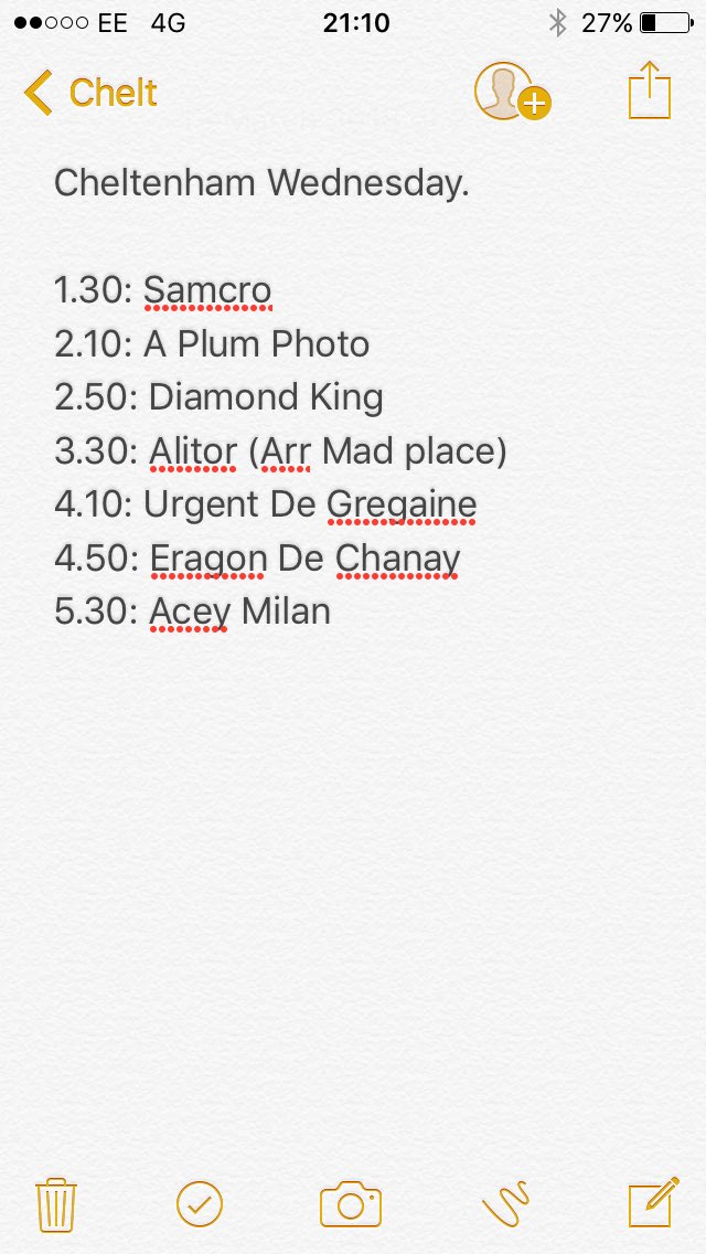 comeracingtips's tweet image. Cheltenham day 2 tips for every race!