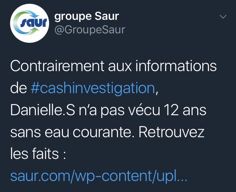 ChtiteSamia's tweet photo. Tweet supprimé 🤔😏 C'est con parce que les screens sont indélébiles... 
Vous lui avez tout de même couper l'eau ! Honteux ! Pourtant la loi est claire, INTERDICTION DE COUPER L'EAU ! #SAUR @GroupeSaur #cashinvestigation https://t.co/boalweNY9e