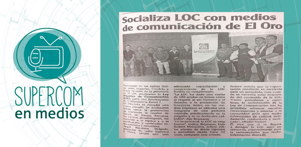SupercomZona7's tweet photo. #SupercomEnMedios
Vía ⏩ @CronicaLoja
“Socializa #LOC con medios de comunicación en El Oro” https://t.co/59ZtgVeaZx