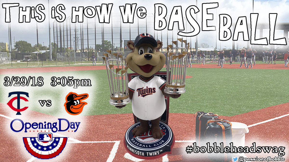 passionofbobble's tweet photo. Check Out MLB Champs Bobblehead creation @BobbleheadHall ⚾️🎁 https://t.co/M3l00NXziR Minnesota #Twins Opening Day 3/29/18 vs Orioles #ThisIsHowWeBaseball. @TC_00 holds all Commissioners Trophies from 87 &amp; 91 #WorldSeries titles #bobbleheadswag #WinTwins #MNTwins #TargetField https://t.co/OvuNjSwEDV