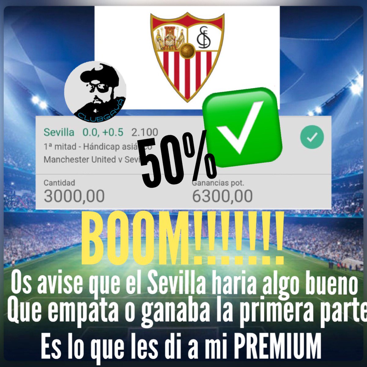 ⚽️ Hoy el Sevilla me ha dado más de 20.000€

👉 Qué cosa más grande amigos

🎯 Compartiré premios y acceso al reto entre todos los RTS

⚽️  Vamos mi Sevilla ⚽️