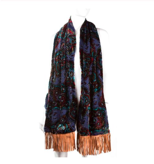 JanisJoplin's tweet photo. Lordy! Strut into spring in this beautiful anytime scarf made out of custom burn out and beaded velvet with a touch of leather fringe by Made For Pearl:
https://t.co/DCQYvPsMwK #MadeForPearl #Janis #Style #Fashion https://t.co/VC0RfGVvpy