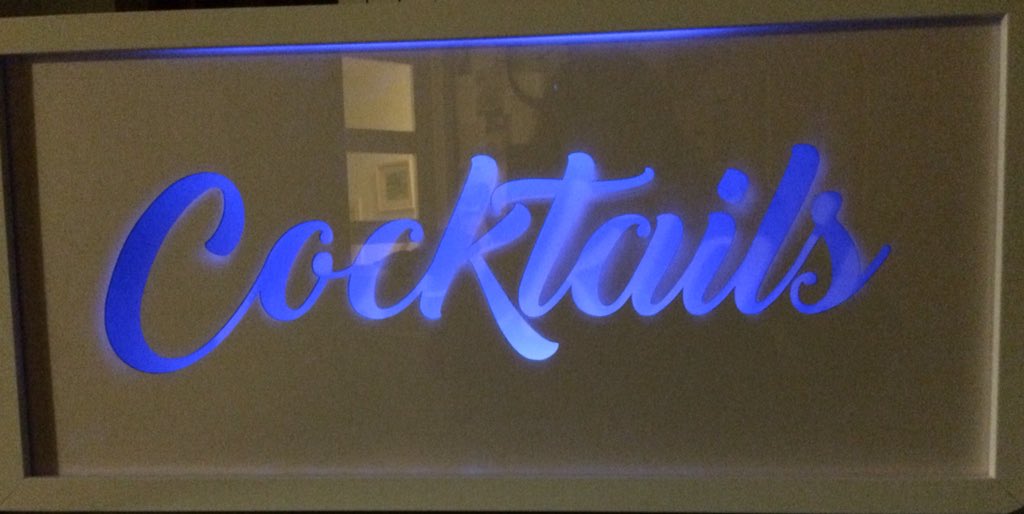 New sign #cocktails #lightup #cocktailparties #lasercut #lightbox
