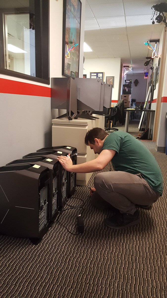 Travian Games is with us here <a href="/Portalarium/">Portalarium</a> as we prepare supplies for tomorrow's Launch Event and this weekend's #SXSW Booth (#2516)! #LBSotA #Alienware <a href="/Razer/">R Λ Z Ξ R</a>