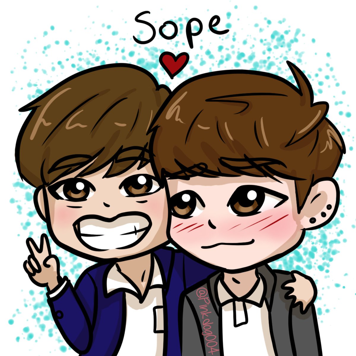 Pinkdog004's tweet photo. Drawing of Sope! 😁
#BTS #btsfanart #sope #jhope #suga https://t.co/QxS6dxc2hR