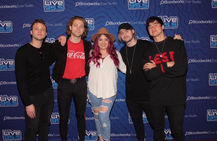 ashtonupdating's tweet photo. MEET AND GREET || @Ashton5SOS and the boys at @live955 for @5SOS promo #WantYouBack #WantYouBackPromo https://t.co/QGGUx6K6cD