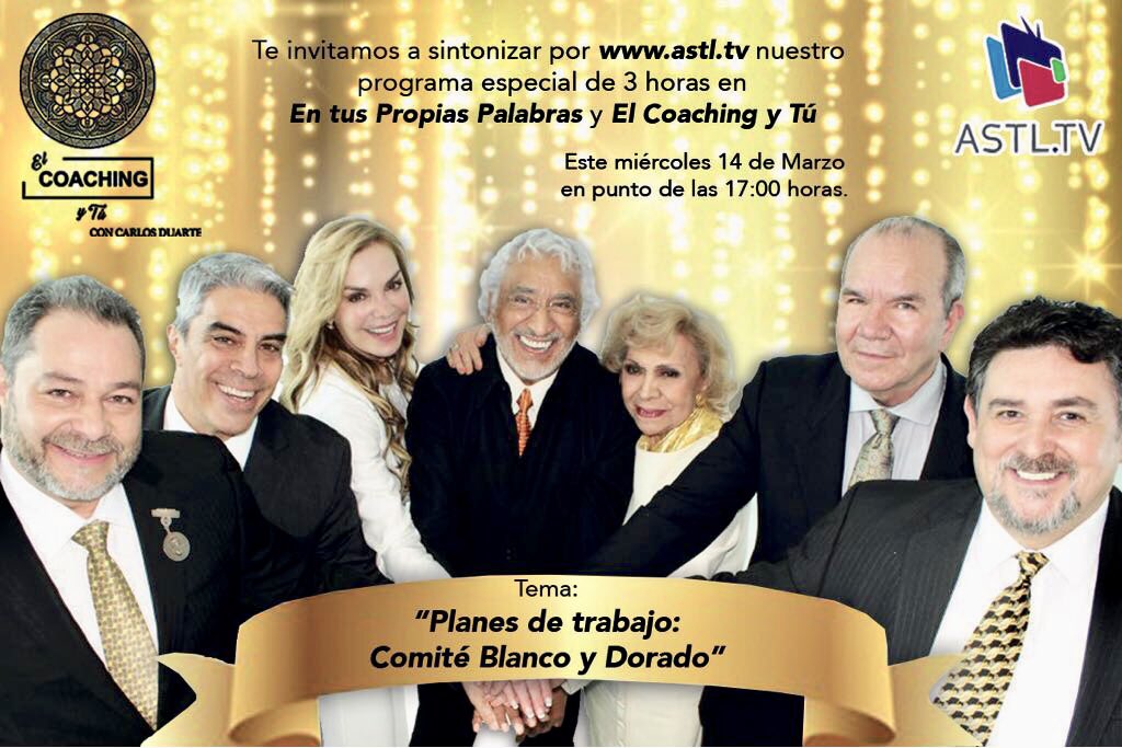 _CarlosDuarteV's tweet photo. Mañana a las 17:00 horas un gran programa especial por @Astl_tv en donde se fusionarán “En tus propias palabras” y @Elcoaching_ytu en donde habremos de charlar con los candidatos de la planilla Blanco y Dorado. @GabyGoldsmith @_luisgatica @oscarb59 @OrtinJorge @RafaelInclan2 RT https://t.co/kiGr8SvI4w