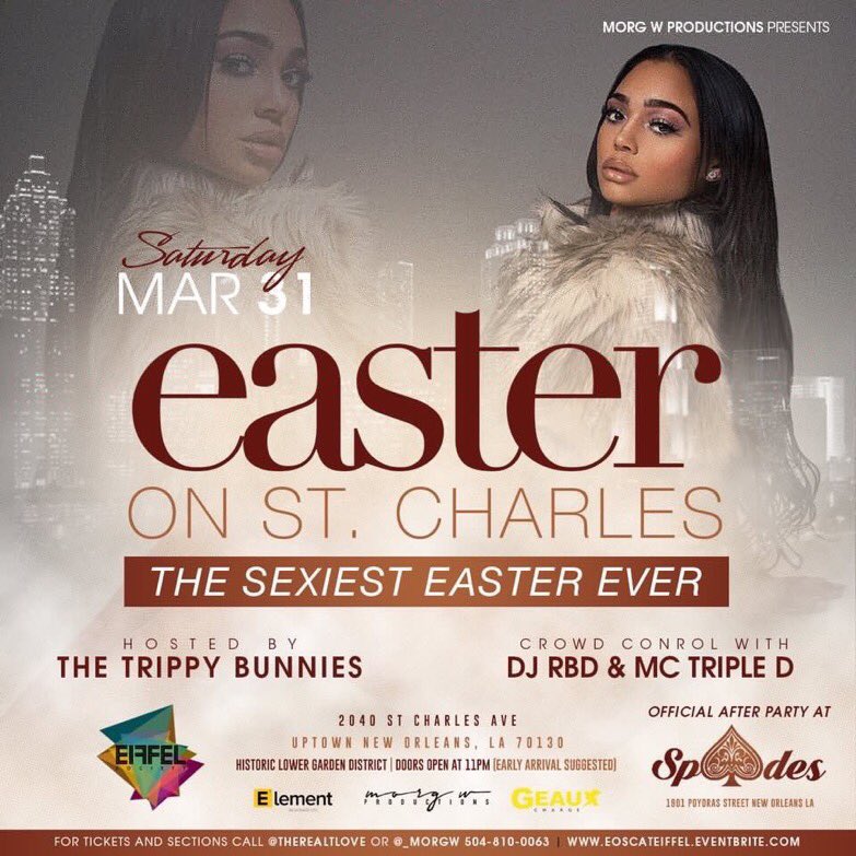 dallyyyyyy_'s tweet photo. #EOSC We lit af “Sexiest Easter Ever” get your tickets now #TopLevel #TopLevelExperience #TopLevelGirls @TheRealTlove_ @_MorgW @TLove_Ent @ttoiiii_ https://t.co/Fq24Sehtqz