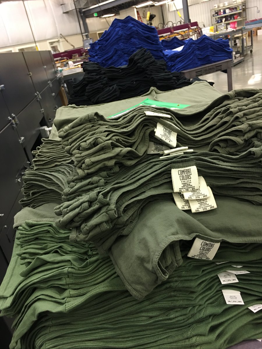 Shirts are laid out and ready to be printed tomorrow #screenprinting #shirts #chico #customapparel