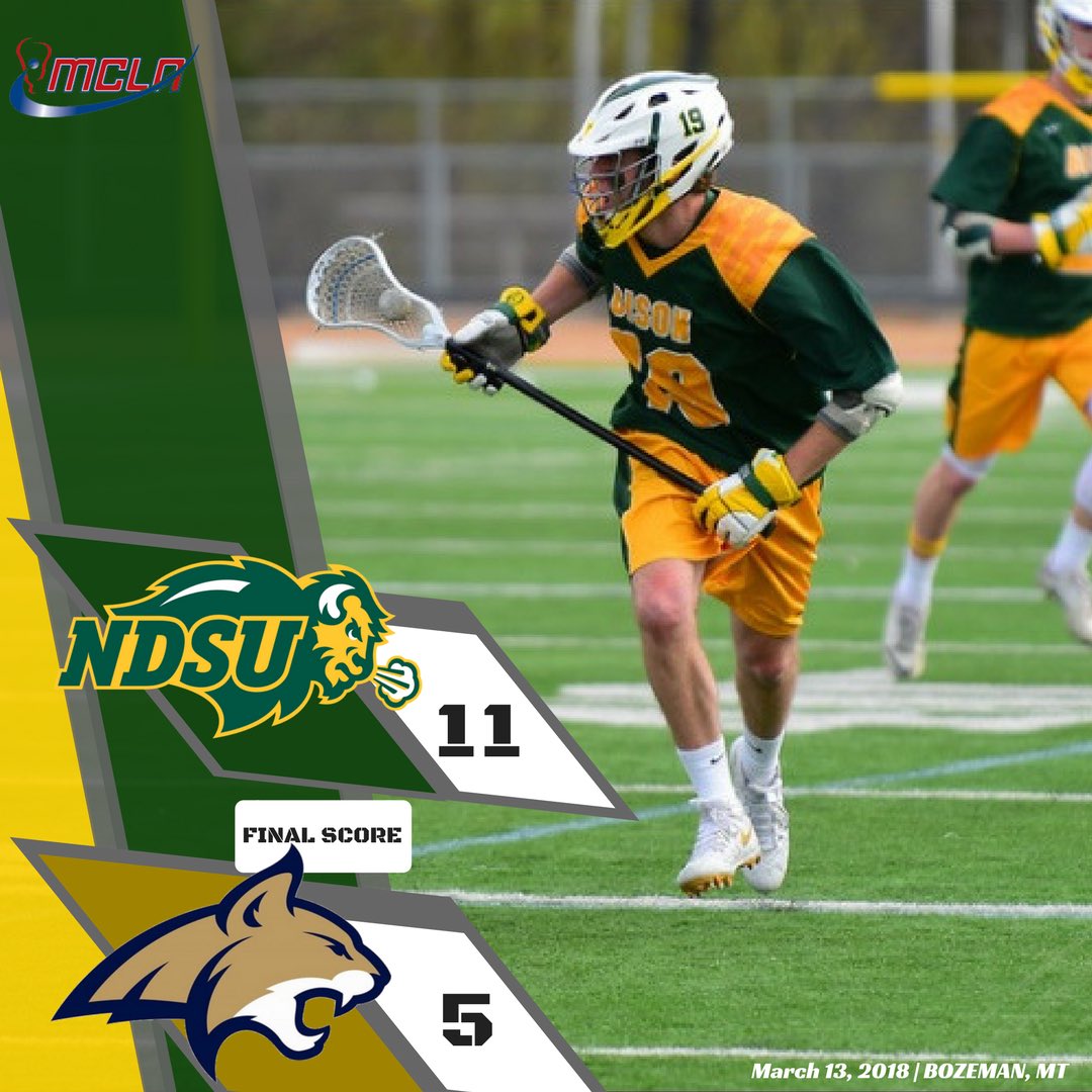 NDSUMensClubLax's tweet photo. FINAL FROM BOZEMAN: #NDSU 11 - @msumenslax 5. Huge thanks goes out to the Bobcats for a good game and amazing hospitality this whole trip! Until next time! 🙏🏾 https://t.co/0EmAWi3zaj