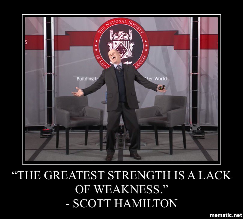 theNSLS's tweet photo. “The greatest strength is a lack of weakness.” -@ScottHamilton84 #theNSLS #FinishFirst https://t.co/TesmFCupJO