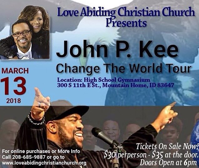 JohnPKeeFans's tweet photo. MOUNTAIN HOME, ID! Tonight! #CHANGETHEWORLDTOUR https://t.co/Vi9x1rQZyF