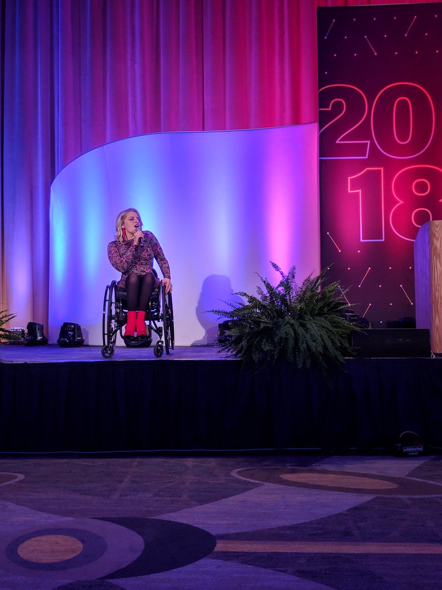 Now we welcome groundbreaking performer @ALISTROKER to the stage! Ali made history by becoming the first actress in a wheelchair to appear on a Broadway stage. #AAPDGala