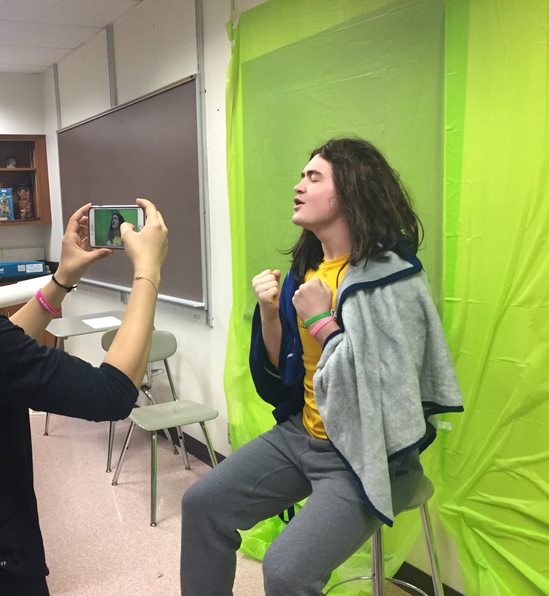 gslionssca's tweet photo. Behind the scenes for the opening video. You will not want to miss this! The Mr. GS Pageant is March 15 at 7:30 pm https://t.co/tXq9oJmkBe