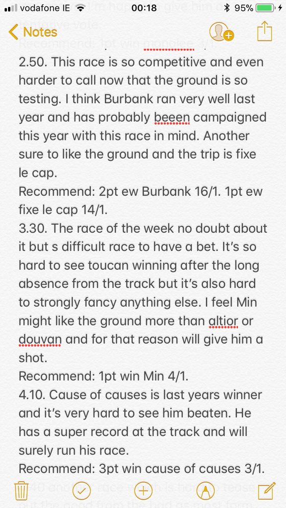 Not great tipping on Tuesday! Hope Wednesday is better, I would say it’s a tricky card so would keep bets small.