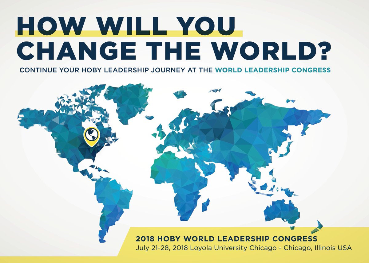 HOBY's tweet photo. Calling all 2018 &amp; 2017 Ambassadors! The World Leadership Congress is filling up! Don't miss your chance to participate in this global experience. https://t.co/ma8DmxQH6W #hobywlc18 https://t.co/nIygJH0UCW