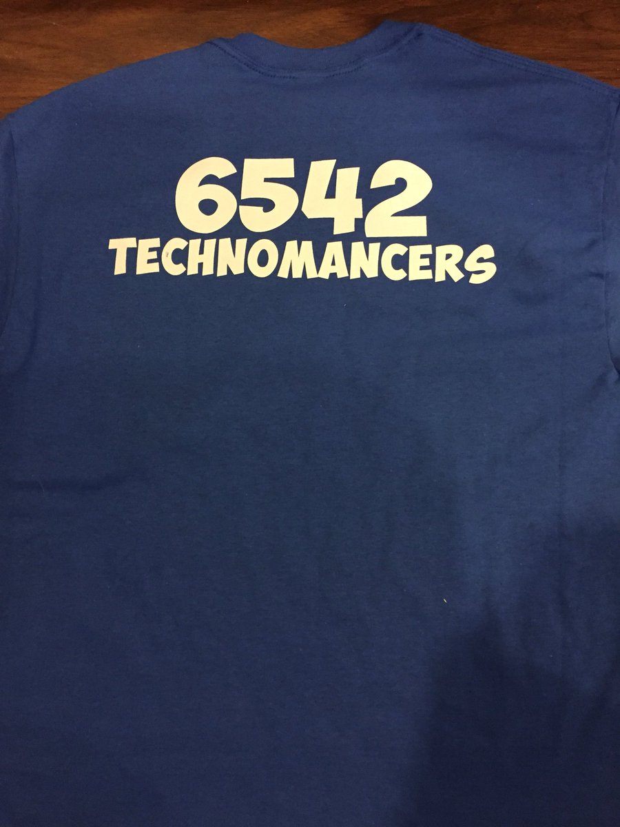 Tomorrow we venture off to Kansas City to start setting up. Today we got our shirts!! We’re all super excited and love the design, which was done by the father of one of our members. klosenuff is the name of our robot this year. 
#omgrobots #robots #frc #6542 #technomancers