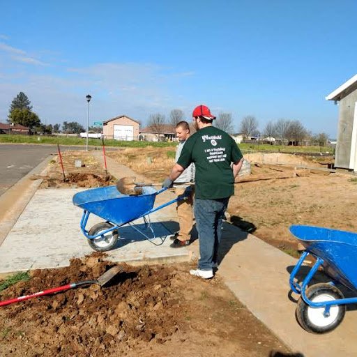 Yuba SutterYouthBuild's AmeriCorps' member Domanic Griffeth working hard to complete projects at the Sierra Vista Project before the rains hit tonight. Great job Domanic!