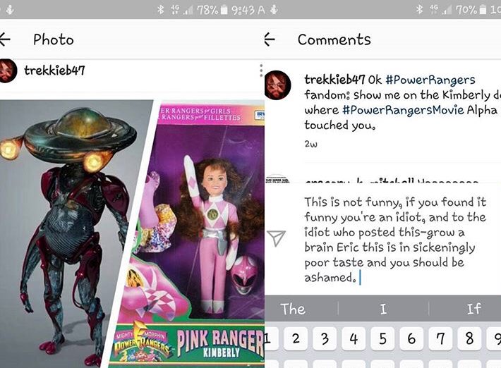 PRFansAustralia's tweet photo. I’m not really sure how @rangercommandpr continues to function when #EricBerry makes posts like this mocking #sexualassault? #HowTho? The ranger fandom needs to stop enabling this asshole. #PowerRangers https://t.co/XJc0xu68Tu