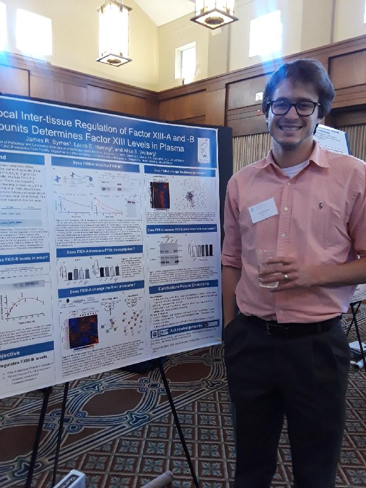 Wolberg lab representing Factor XIII at the Integrative Vascular Biology/ McAllister Heart Institute Symposium! #posterpresentations #coagulation #fxiii