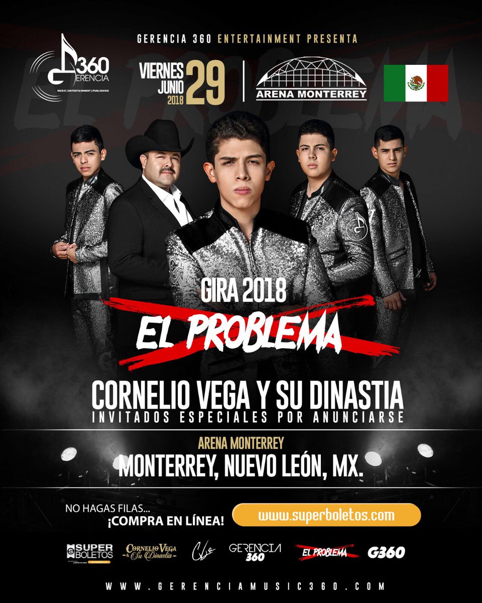 gerencia_360's tweet photo. 100% Confirmado Junio.29 #CornelioVegaYsuDinastia en #ArenaMonterrey ⛰🎶 Listos para conquistar y llevar todos sus éxitos a la Ciudad de las Montañas! 📲Boletos en https://t.co/NXUStJdzx9  🔵🔝🔥🎶  #ElProblema #CambioDePapeles #NoMeHubieraEnamorado #Gerencia360 https://t.co/WcJIsz5j5v