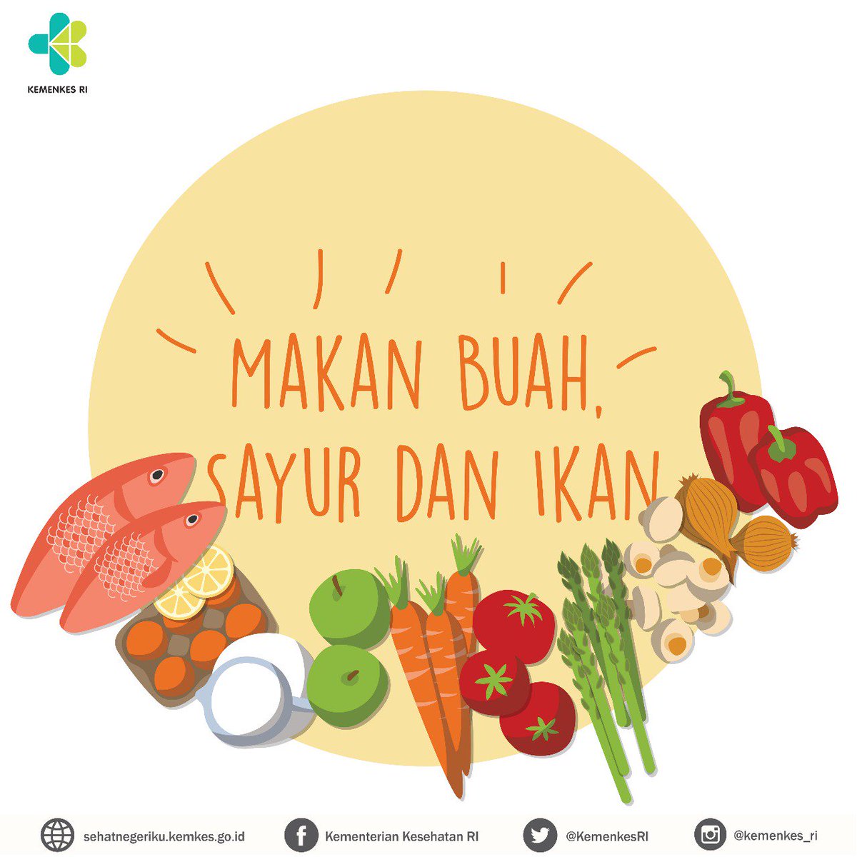 Selamat pagi #Healthies! ☺️
Sudah makan buah, sayur dan ikan hari ini?

#DukukngGERMAS