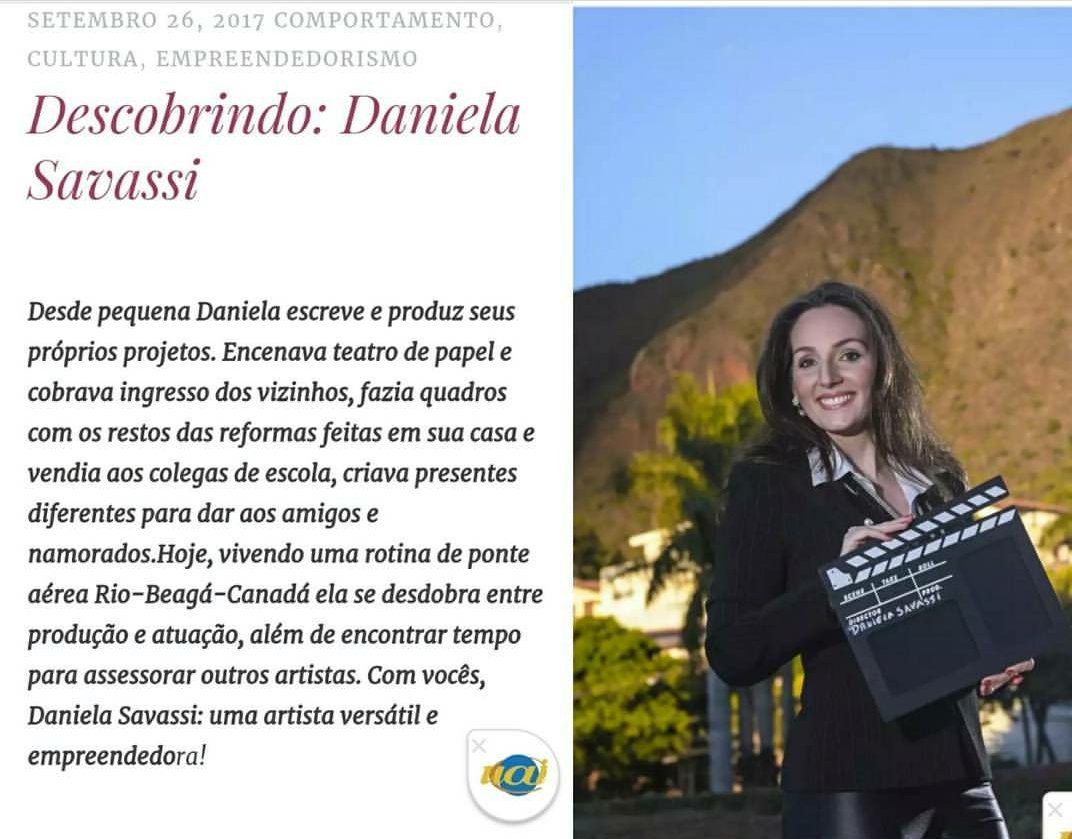 danielasavassi's tweet image. Matéria carinhosa sobre minha carreira até Agora. #Gratidao #portaluai #estadodeminas #jornal #danielasavassi #reportagem #midia