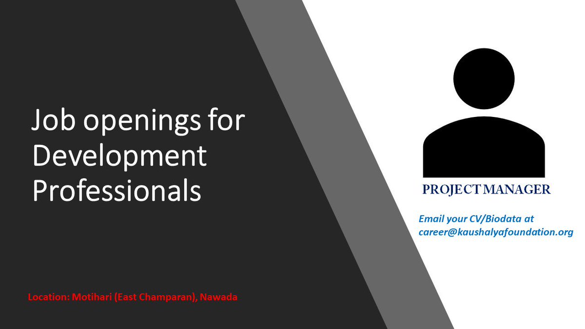 beparwah_clicks's tweet image. facebook.com/kaushalyafound…   #NGOjobs #DevelopmentProfessionals . #JobSearch #JobHunt 
#JobOpening #Hiring #NowHiring #Resume #Job #Jobs 
#Careers #Employment #HR #HumanResources @Kaushlendra_iim