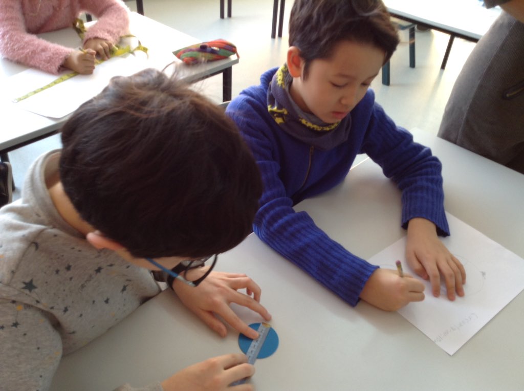mmacqueen1's tweet photo. Pi Day inquiry in 4M. We got as close as 3.1782 with our physical measurements.We can't believe that pi can be calculated to a trillion places. #isumng https://t.co/YZqAt6NzDs