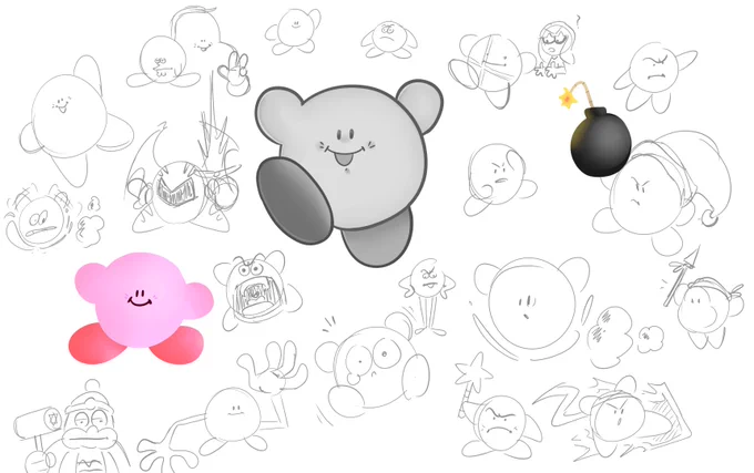 Some kirb doodles because Star Allies comes out Friday. 