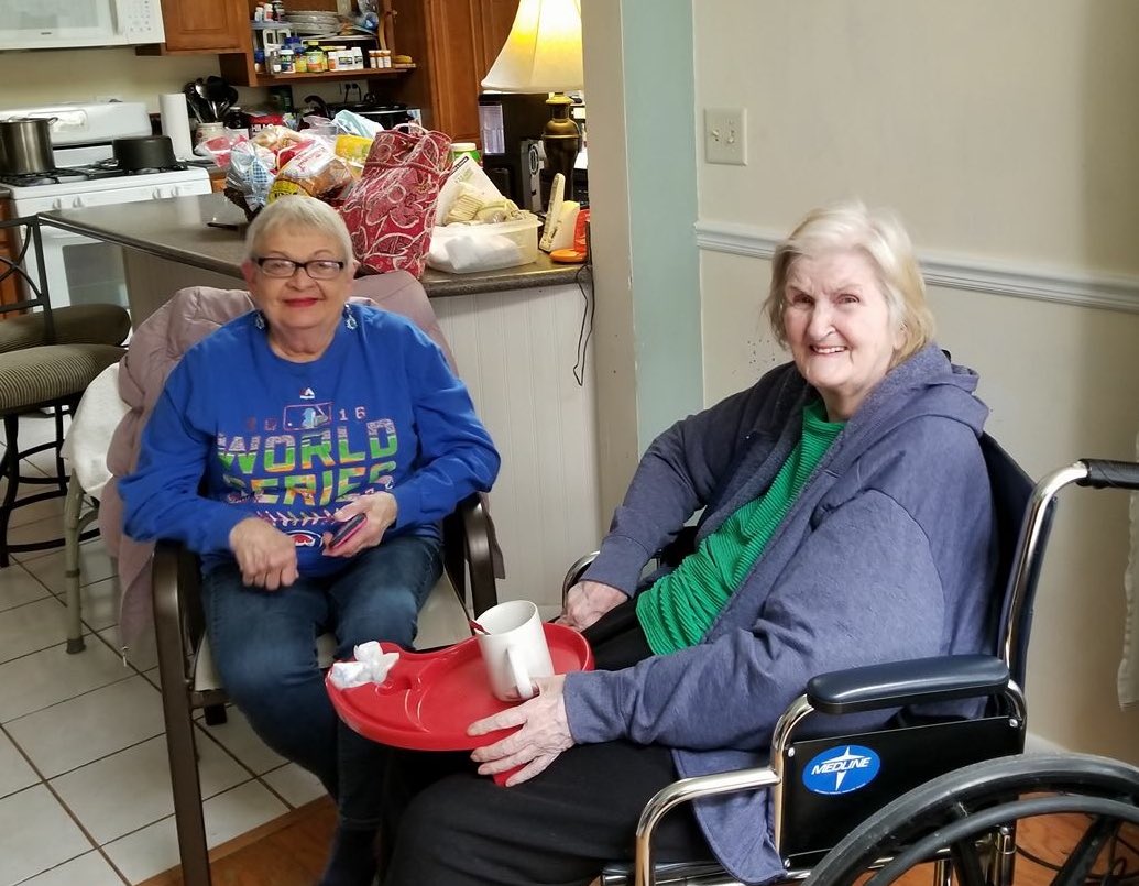 mmcmahon09's tweet photo. Incredible story...50 YEARS AGO my mom last saw her friend Mary Miller at her wedding. Today they were reunited - and had A LOT of catching up to do! #How LongHasItBeen #NeverTooLateToWrite https://t.co/e5vRTxGHil