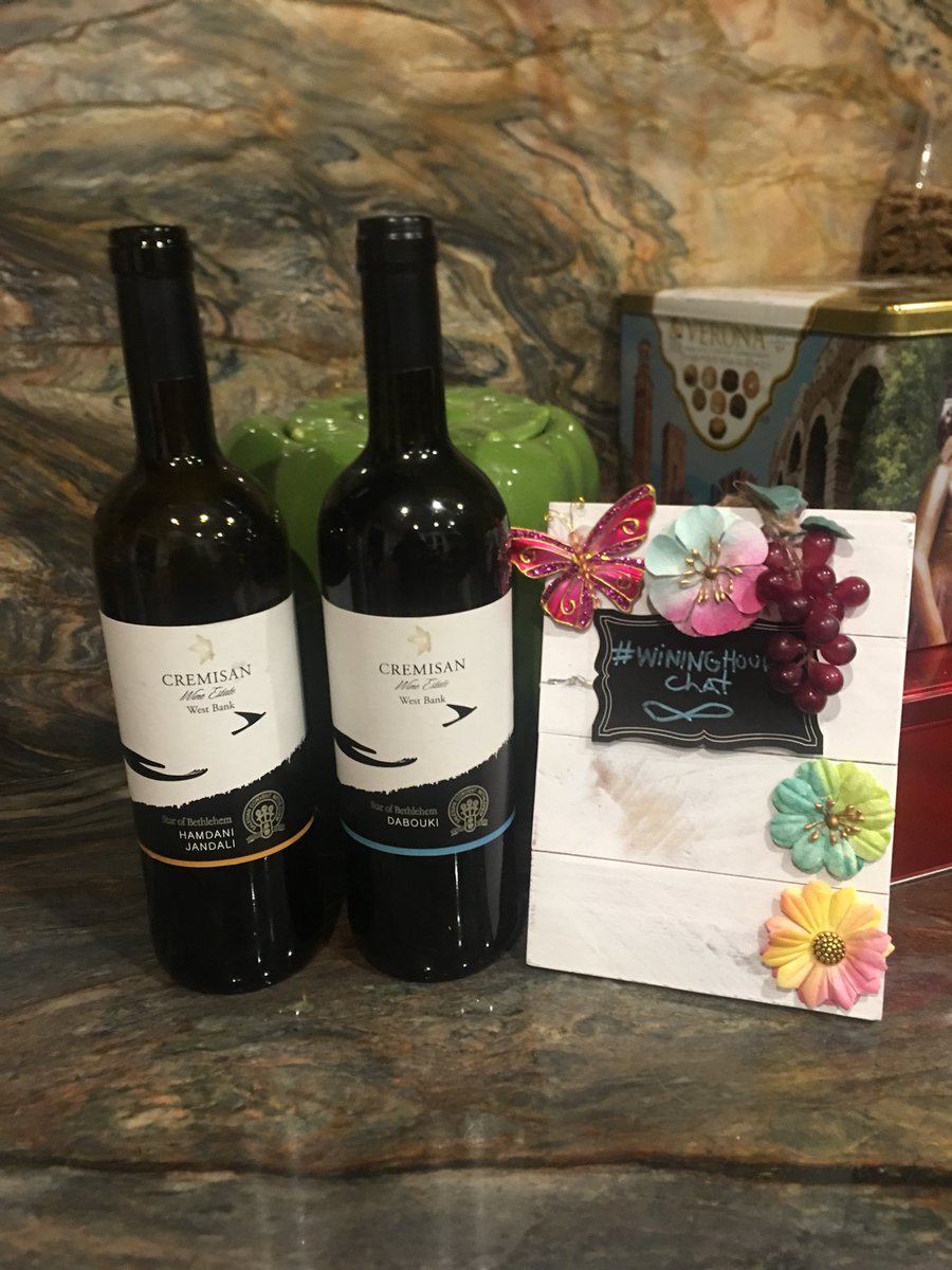 WiningHourChat's tweet photo. A wonderful chat with @TerraSanctaCo learning about Palestinian wines #Cremisan wines #handani #dabouki and #baldani #WiningHourChat thank you for being our special guest tonight via @winegal57 https://t.co/tssZj2Grvf