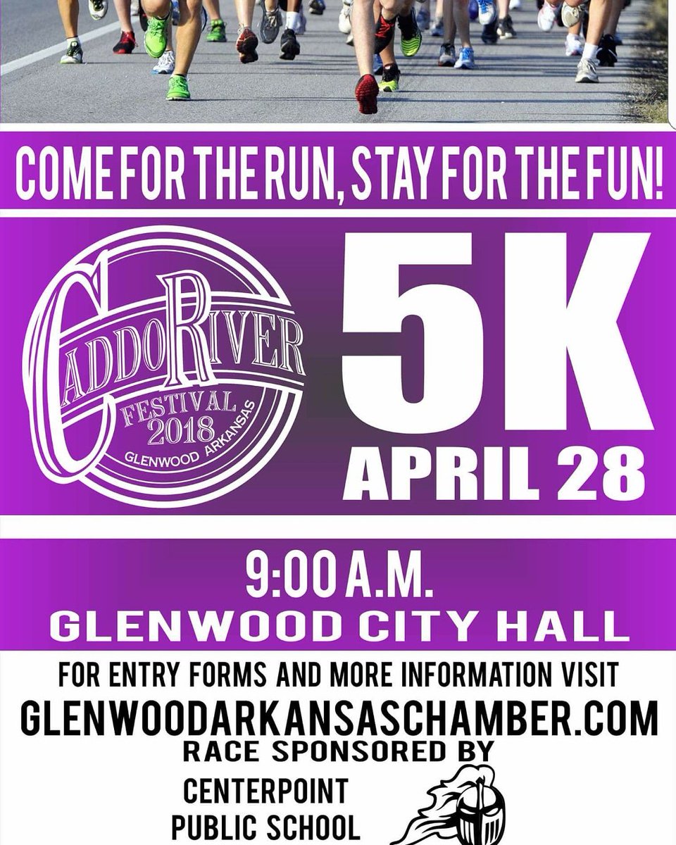 CaddoRiverFest's tweet photo. Caddo River Festival 5K  April 28.  Make plans to come for the run and stay for the fun!!! #caddoriverfestival #5k #arkansasrunners #racers https://t.co/GIxNWgXO64