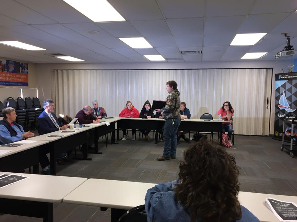 TheLakerEdge's tweet photo. Indiana Supreme Court Justice Steven David visited Lakeland Leading EDGE HS today to learn more about our Peer Coaching Program. #lakerledge https://t.co/VC7AuLRCPS