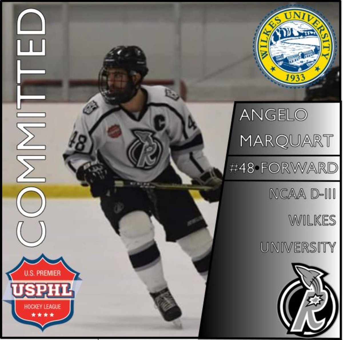 RocketsHC's tweet photo. The Rockets are proud to announce that NCDC captain @AngeloMarquart has committed to play his @NCAAIceHockey with Wilkes University! #EmbraceTheGrind🚀 https://t.co/wxuw7yRzgB