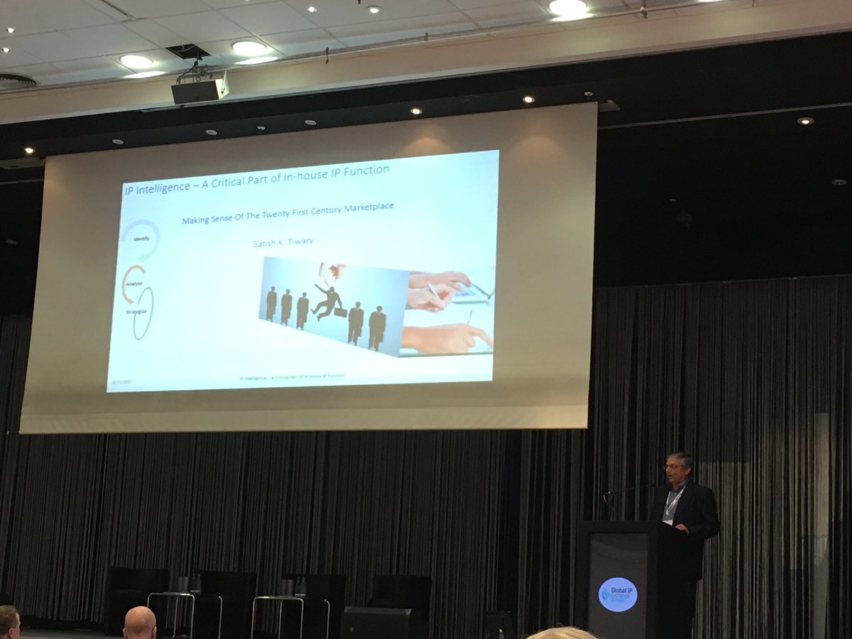 IQPC's tweet image. SatishTiwary3, the Head of IP Intelligence and Analytics Airbus is kicking off day three with a presentation on ‘IP Analytics and Intelligence for Patent, Trademark and Brand Protection’ #GlobalIPEU #GIPE #IQPC #Exchange