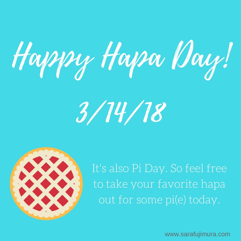 SaraFujimura's tweet photo. Happy Hapa Day! Feel free to enjoy a slice of pi(e) with your favorite hapa today.
#HapaDay #PiDay2018 #hapa #pie https://t.co/EtPnNWWVYd