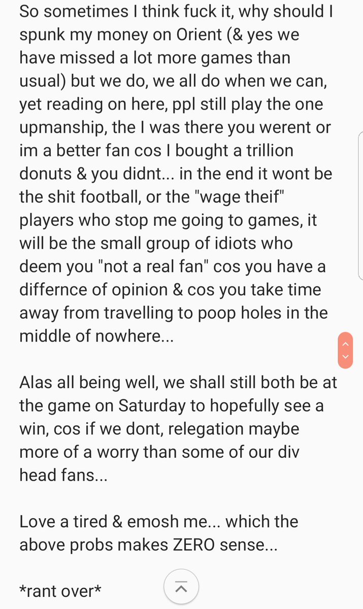 samw1984's tweet photo. #lofc #typicalleytonorient #typicalfansmorelike #ourclub
#tootired #havingarant https://t.co/v9pWeBPaji