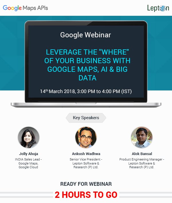 leptonsoftware's tweet image. #GoogleMapsAPI #Lepton #Webinar #2HoursToGo